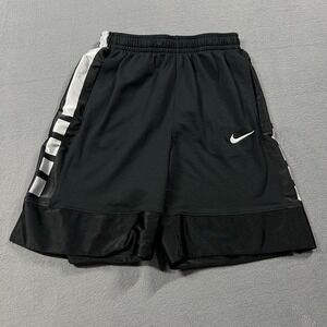 Nike Elite Shorts Boys L Black 8" DriFit Basketball Drawstring Pockets